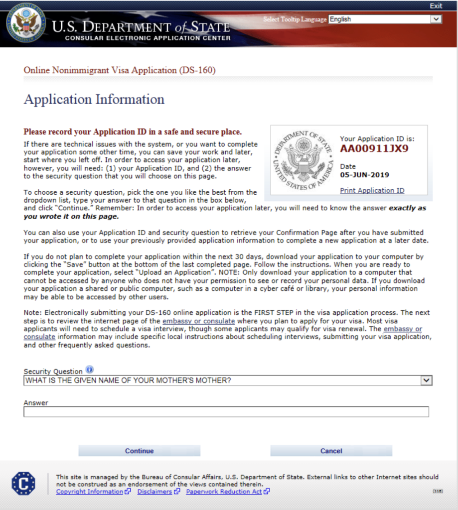 us embassy ds 160 application form